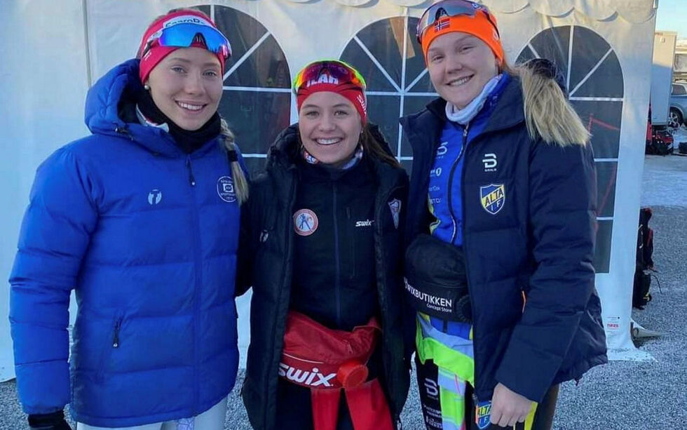 Malin Brandtzæg, Båtsfjord SK (fra venstre), Elen Petterson, Ilar og Kirsten Helsvig Nilsen, Alta IF deltok alle på juniorenes norgescuprenn i Trøndelag i helga.
Foto: Finnmark skikrets