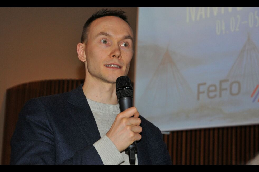 Runar Myrnes Balto, leder i NSR, påpeker at hans innlegg i debatten med profesor Per Selle på FeFo-konferansen, ikke er korrekt referert. Han er positiv til et investeringsfond.  Foto: Rita Heitmann.