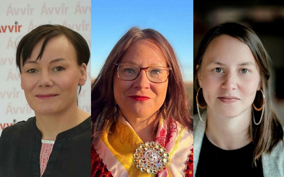 Fra venstre: Ávvirs sjefredaktør Kari Lisbeth Hermansen, prosjektleder Elin Marakatt og Tjállegoahtes leder Lea Simma.
 Foto: .
