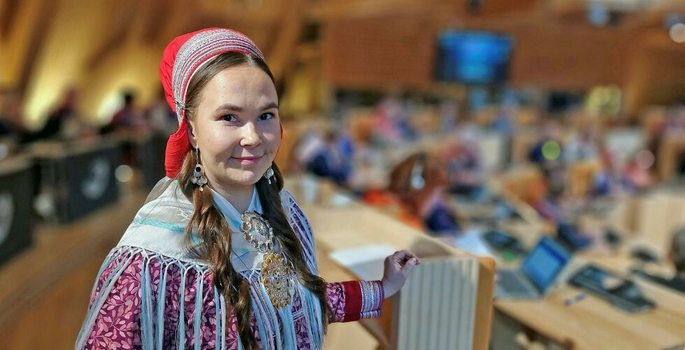 Maren Benedicte Nystad Storslett på plenum september 2023
 Foto: Steinar Solaas