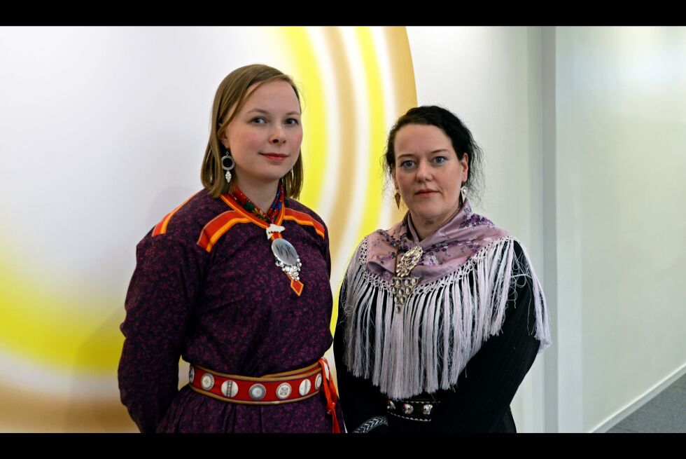 Sandra Márjá West, fungerende gruppeleder for NSR og sametingsråd Silje Karine Muotka.
 Foto: Steinar Solaas