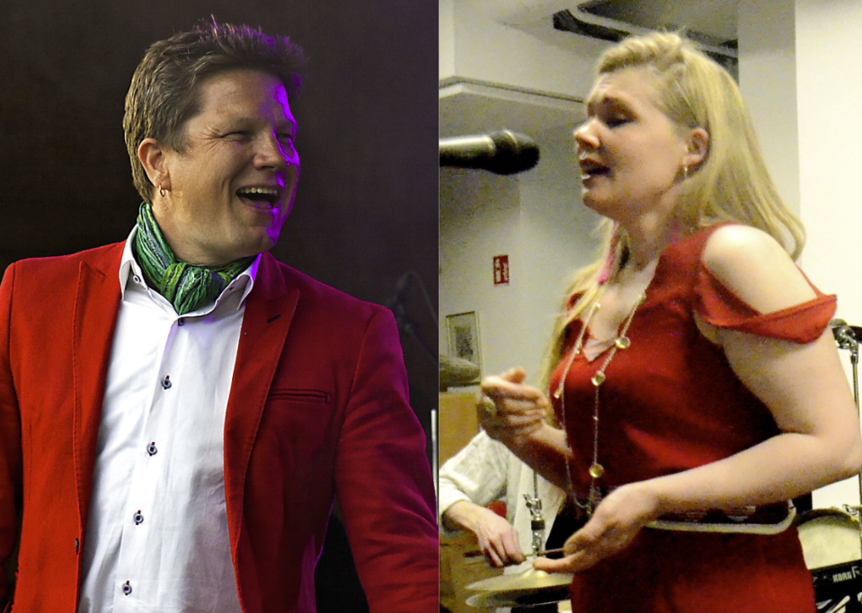 Niko-Mihkal Valkeapää og Inga-Maret Gaup Juuso skal formidle joik for fylkeskommunen.
 Foto: Raisa Porsanger/Sunniva Bornø