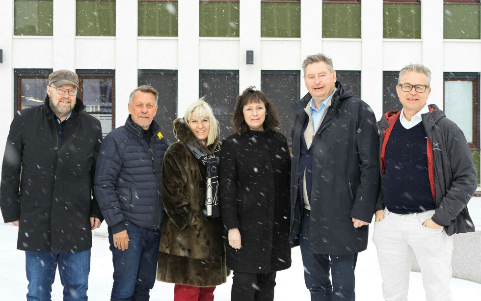 Ordførerne i  Rana, Bodø, Narvik, Harstad, Tromsø og Alta.
 Foto: Presse