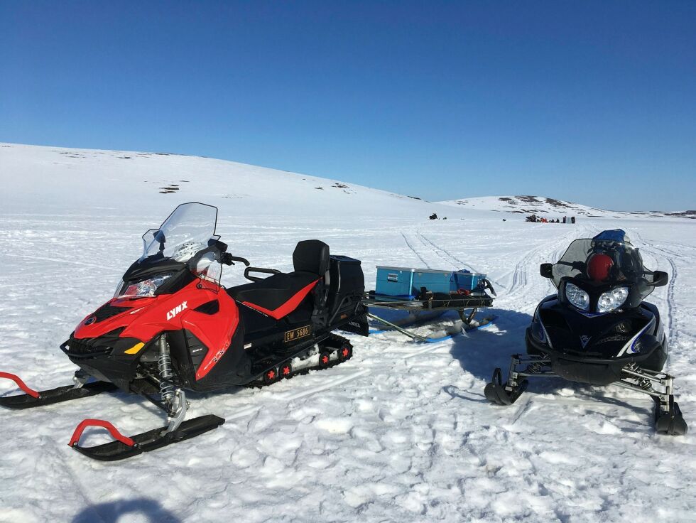 Lokalbefolkningen er skuffet og forbannet over at bare 5-6 av Porsanger kommunes 30 sneskuterløyper får være åpen etter 4. mai.
 Foto: Sonja E. Andersen