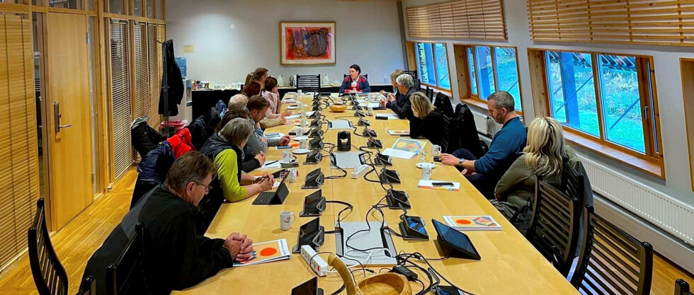 Silje Karine Muotka på et møte.
 Foto: Privat