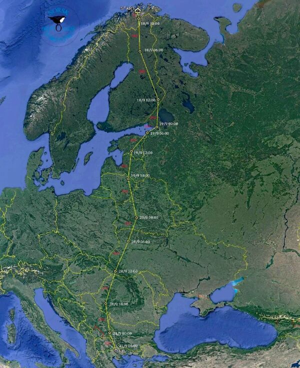 Fløy 3.000 km på tre døgn