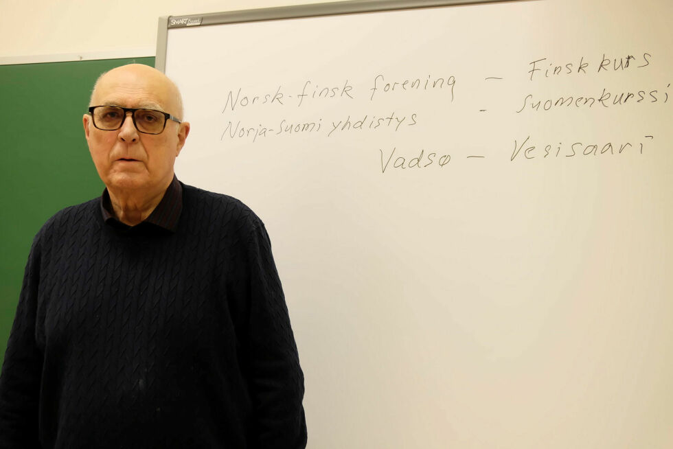 Leder av Vadsø norsk-finsk forening, Hans Fredrik Esbensen, er meget fornøyd med finskkurset. Nå planlegges blant annet et kurs i slektsforskning.
 Foto: Bjørn Hildonen