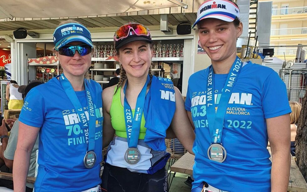 Tuija Timonen (fra venstre), Miriam Basma Arntzen og Lone Johanne Nilssen leverte alle gode konkurranser på Mallorca.
ALLE FOTO: PRIVAT