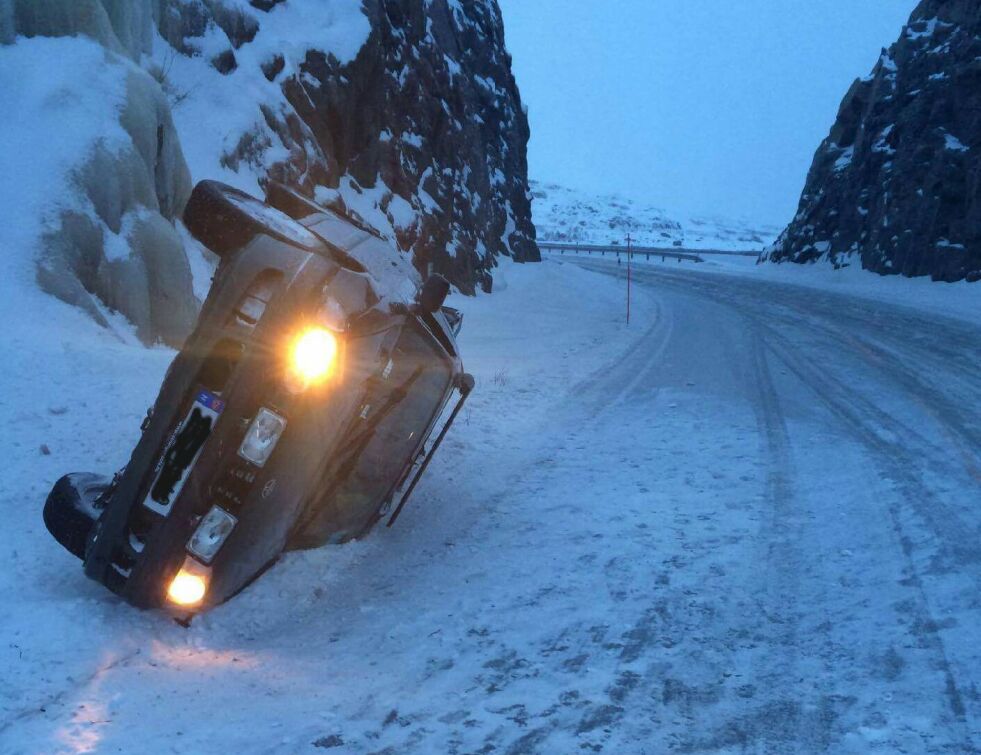 SLAPP UNNA SKADE: Ingen av de fire i bilen ble alvorlig skadet i biluhellet.
 Foto: Privat