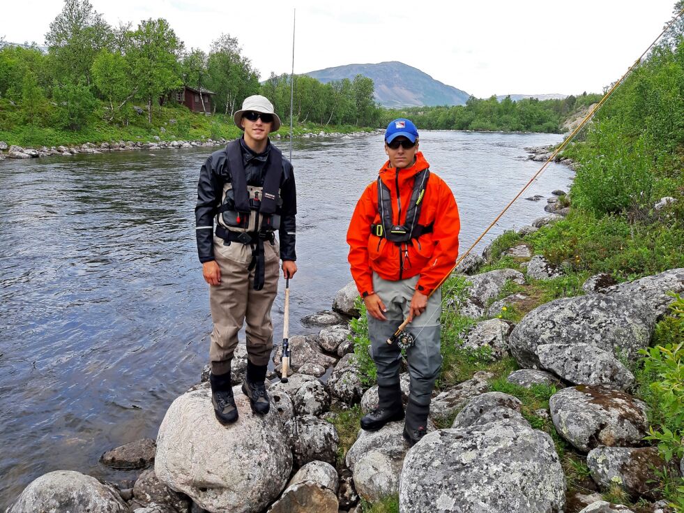 Markus Lind fra Fredrikstad og David Næss Jordal er to av ni deltakere på årets Camp villaks.
 Foto: Privat