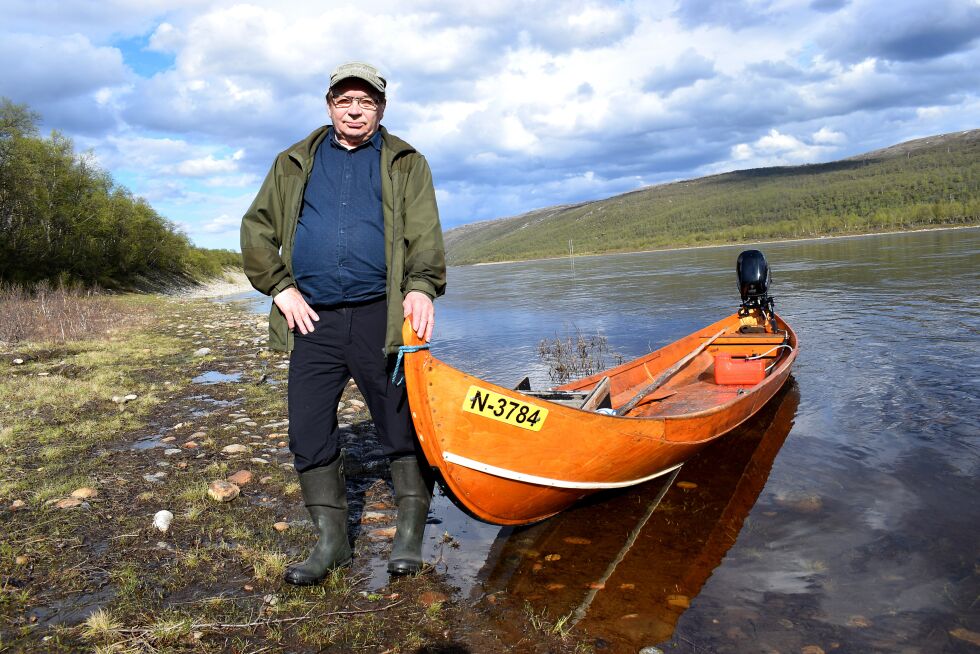Det er dette som er i blodet. Ut på elva og fange laks.
 Foto: Privat
