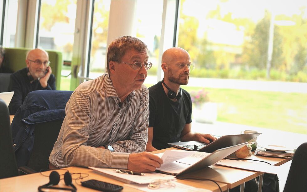 Daværende eiendomssjef Sverre Pavel (til venstre) orienterte om Nordkapp-saken på FeFo-styremøte 15. september 2020. Her sammen med FeFo-advokat Håvard Sellæg Aagesen.
 Foto: Lars Birger Persen