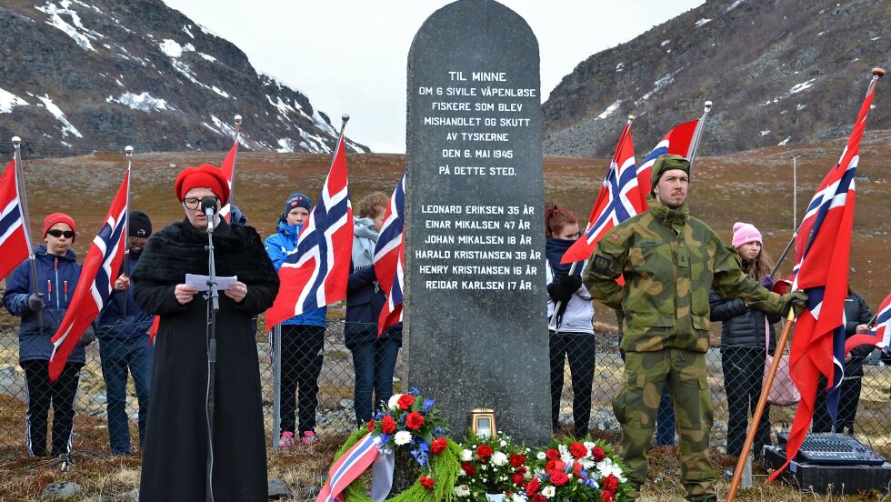 Bildet er tatt i forbindelse med minnemarking på Hopseidet i 2015.
 Foto: Roger Albrigtsen (arkiv)