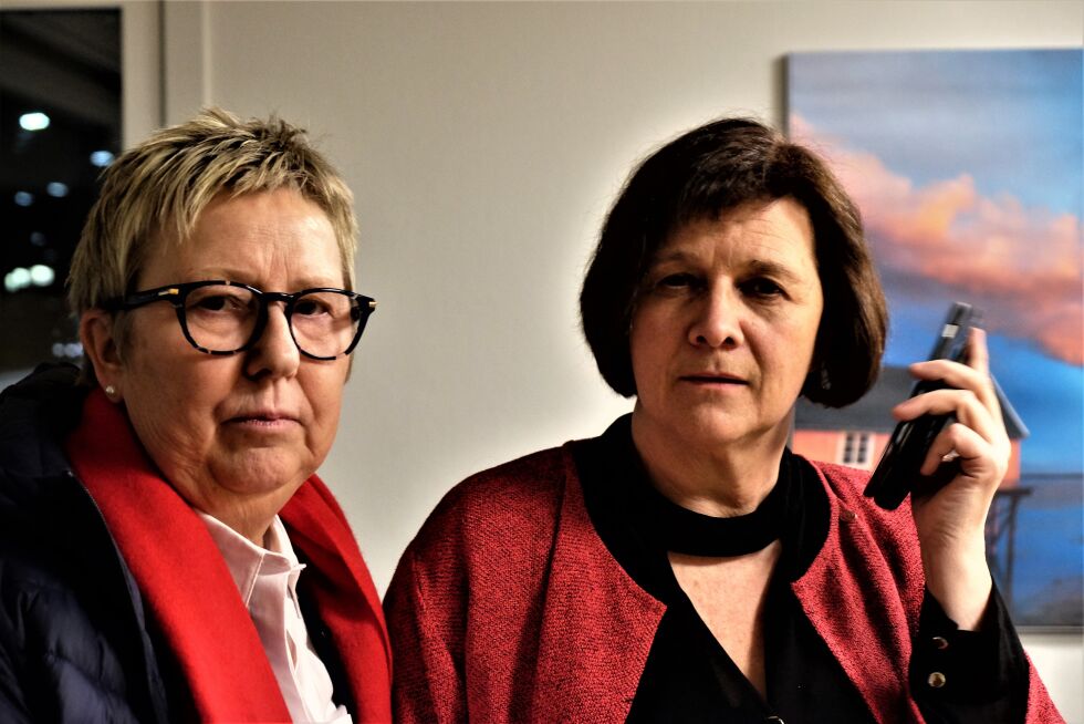 De er uenige om veivalget, Wenche Pedersen (t.v.) og Kristina Hansen.
 Foto: Bjørn Hildonen