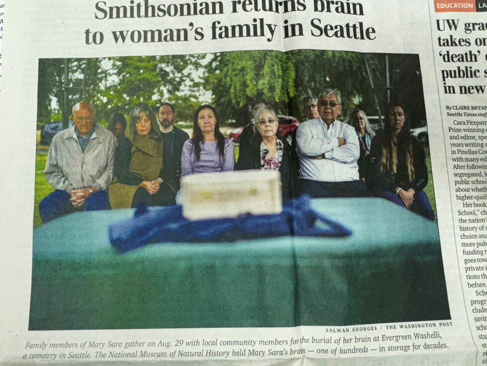 Washington Post var til stede og laget reportasje fra begravelsen.
 Foto: Faksimile Seattle Times