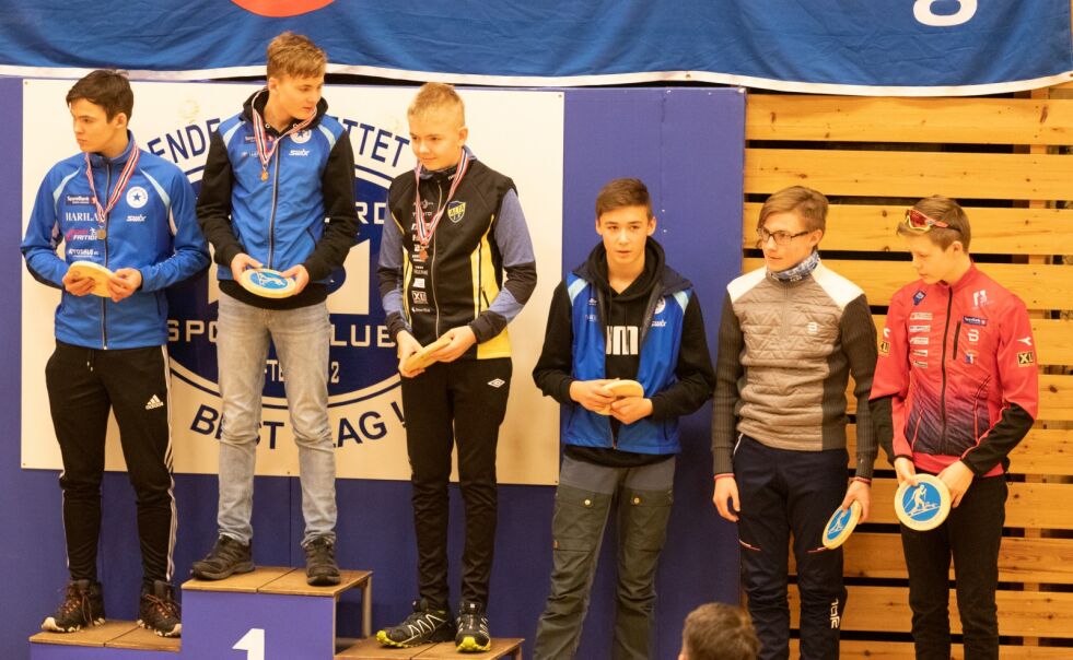15-årsklassen for gutter er sterk i Finnmark. Tvillingene Magnus og Alexander Mietinen fra Polarstjernen tok de to første plassene, fulgt av Simen Finjord fra Alta IF, Brian W. Kristoffersen, Polarstjernen, Petter Dervola Johansen, Forsøk og Mathias P. Opgård, Tverrelvdalen.
 Foto: Charles Petterson