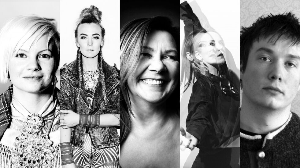 Maret Anne Sara, Sofia Jannok, Mari Boine, Elle Márjá Eira og Anders Sunna gjentar suskessforestillinga.
 Foto: Pressebilder
