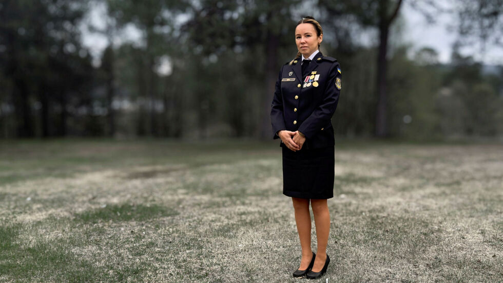 Sandra Andersen Eira i ukrainsk paradeuniform
 Foto: Irmelin Klemetzen
