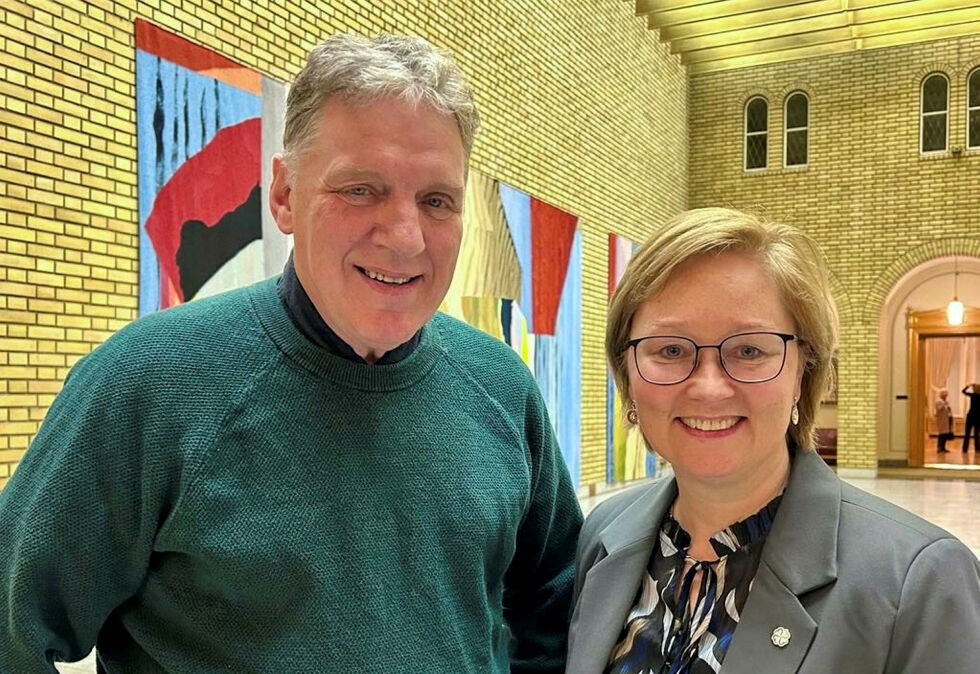 Geir Iversen, Stortingsrepresentant og Heidi Holmgren, fylkesleder Finnmark Senterparti
 Foto: Presse
