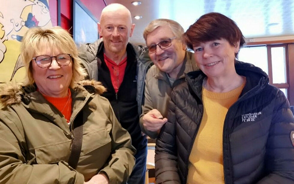 De fortsetter i styret i HHL Nordkapp. Fra venstre Arnhild Elisabeth Bjerkan, Jarl Tuv, Bernt-Aksel Jensen og Sirpa L Jensen.
 Foto: Privat