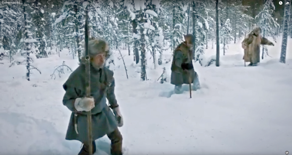 Serien drar samisk historie fra istiden til nåtiden på en måte som ikke tidligere er vist.
 Foto: Skjermdump fra "Samenes tid"