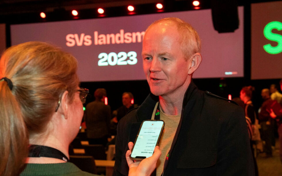 Stortingsrepresentant Lars Haltbrekken (SV). Bildet er fra landsmøtet forrige helg, hvor han var innstilt som ny nestleder, men tapte i kampvotering mot Marian Hussein, som også er stortingsrepresentant.
 Foto: Olav Erik Storm/SV