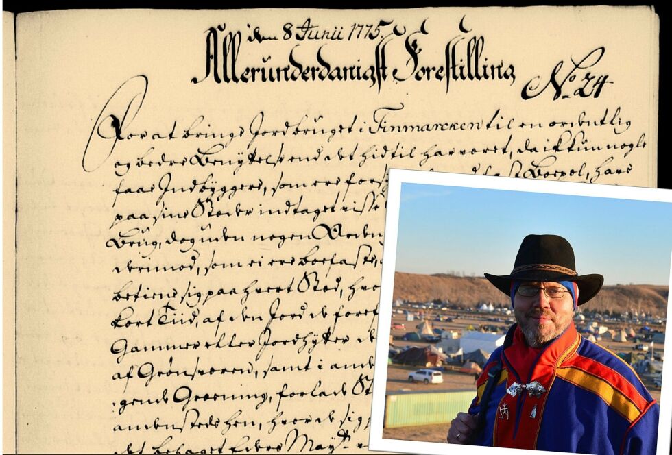 Kong Christian VII vedtok den 8. juni 1775 sin kongelige resolusjon om «Jorddelingen i Finmarken». Lovdata har nå retta denne loven til riktig dato. 
Illustrasjon laget av Øyvind Ravna (innfelt).