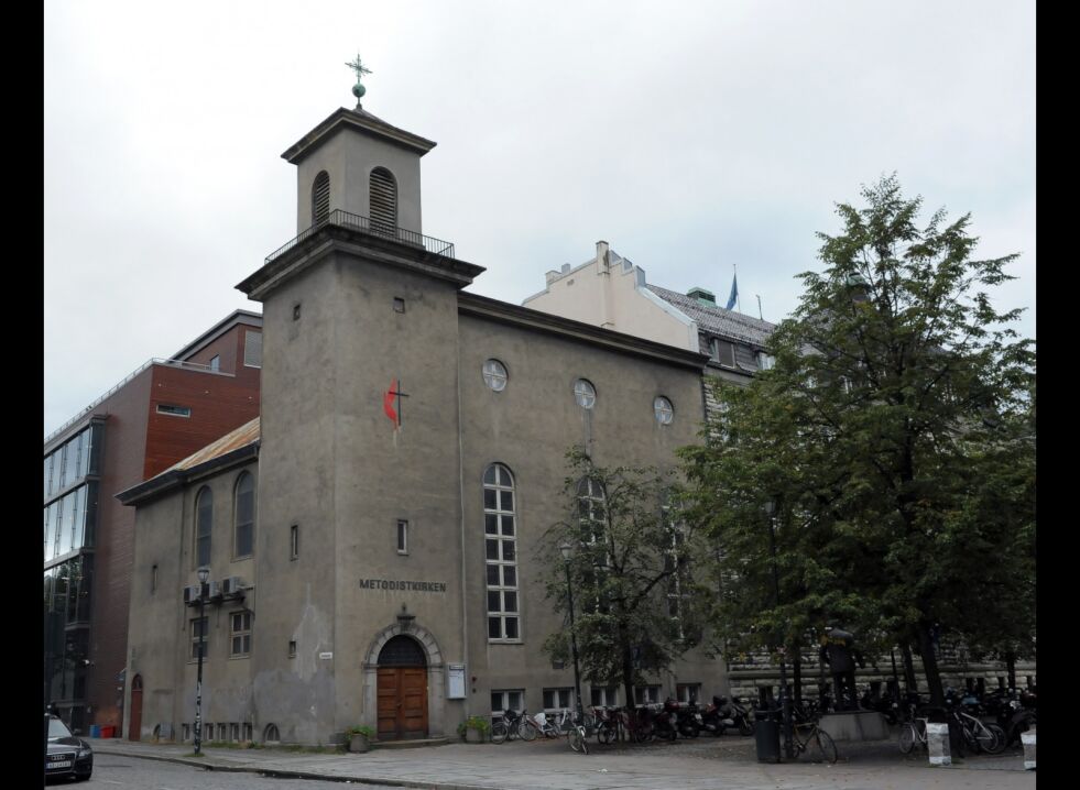 Metodistkirken i Trondheim er et historisk sted for samene. Her møttes samene fra hele Sápmi for første gang i 1917.
 Foto: Metodistkirken i Trondheim