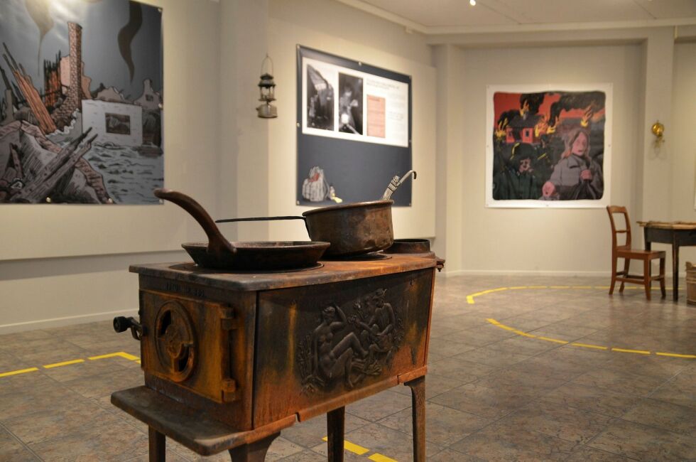 Illustrasjonsfoto fra utstillinga "Da Norge brant" på Porsanger museum.
 Foto: Roger Albrigtsen