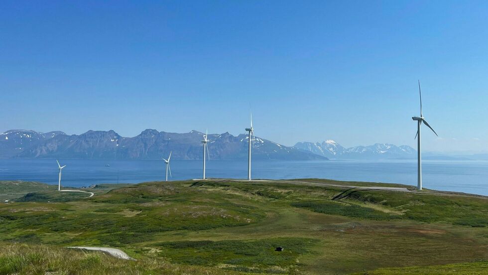 Fakken vindkraftverk på Vannøya, bygget og drevet av Troms Kraft.
 Foto: Troms kraft