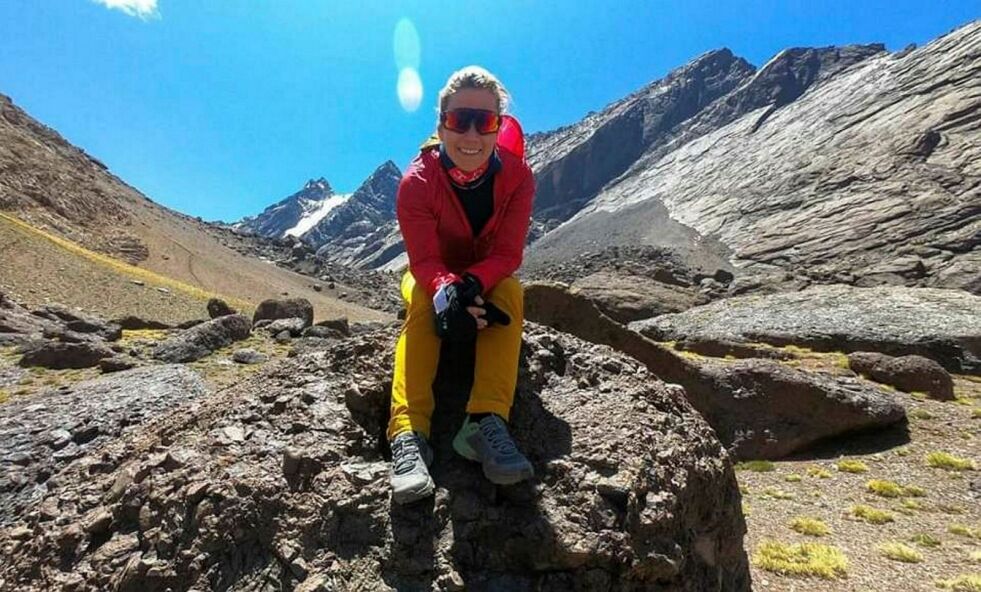 Kristin Harila lever ut drømmen om å nå verdens høyeste fjelltopper. Akkurat nå er hun i Argentina.
Foto: Privat