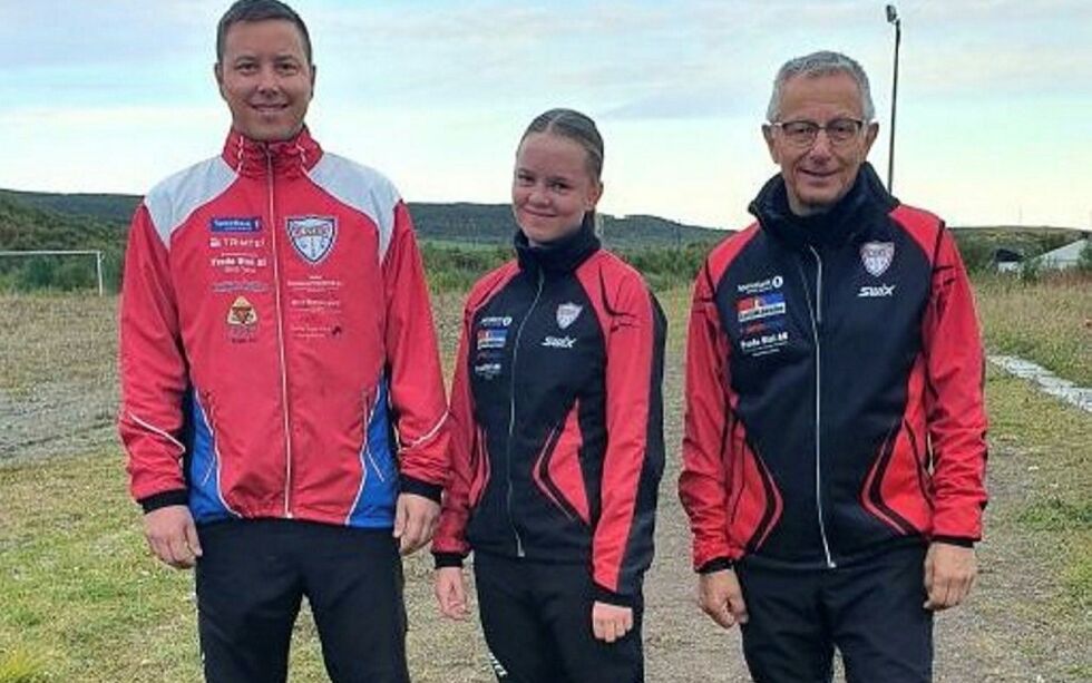 Maja Schølberg Østmo er tredje generasjon Østmo som deltar på landsstevne i friidrett for ungdom – etter pappa Stein Daniel Østmo og bestefar Stein Østmo.
BEGGE FOTO: PRIVAT
